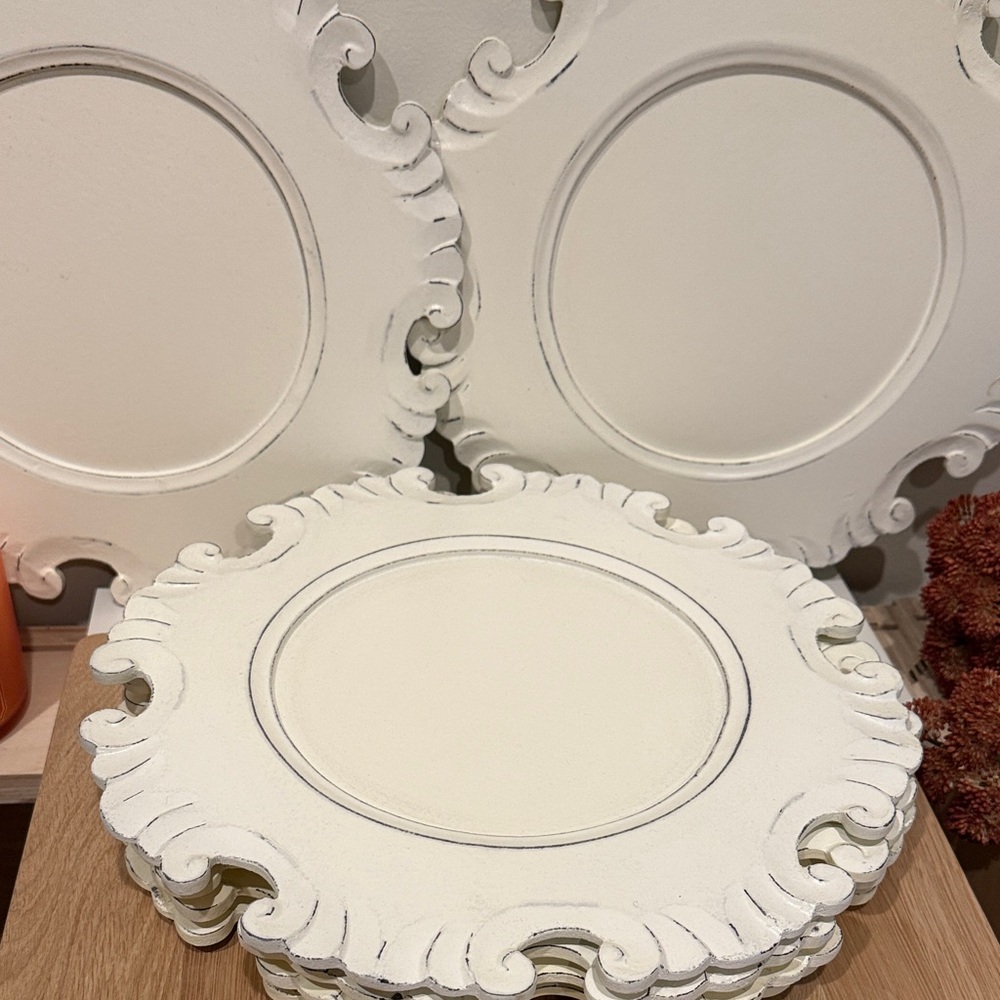 Pier 1 Ornate plate, chargers in White #6